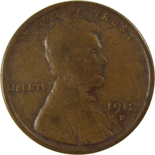 1912 D Lincoln Wheat Cent AG About Good Penny 1c Coin SKU:I26283