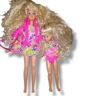 Vintage 1991 Barbie Sisters Skipper Stacie Lot Floral Outfit Bag Mattel Doll