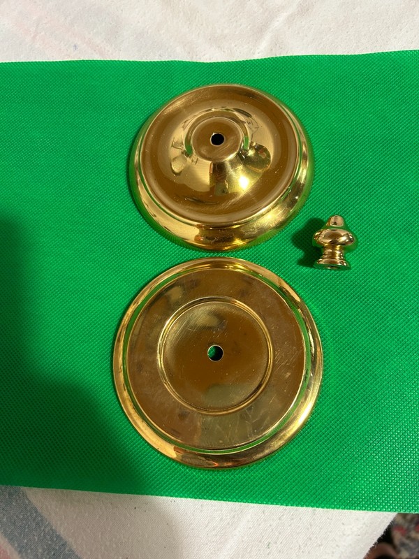 3 Piece Brass Heat Cap Set ~ Shade rest ~ heat cap and finial #2782