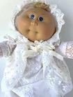 Vintage 1985 Cabbage Patch Kid Preemie Xavier Roberts Coleco Lace Dress Booties