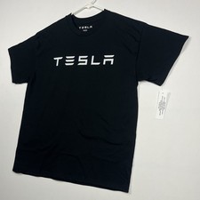 Tesla Logo Black T-Shirt, CYBERTRUCK TEE Adult Size Small BRAND NEW CONDITION