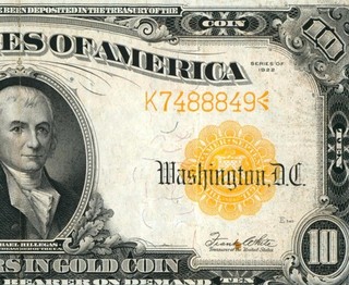 $10 1922 ((VF )) GOLD CERTIFICATE DAILY CURRENCY AUCTIONS