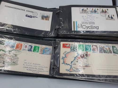 2x First Day Cover Albums c75 GB, 6 Spain, 2 Burma, 2 Niue, 1 IOM, 1 Guernsey