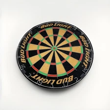Vintage Professional BUDWEISER BUD LIGHT Wall Mount Dart Board Black 18x1.5”
