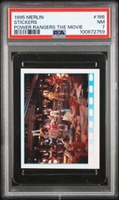 1995 MERLIN MIGHTY MORPHIN POWER RANGERS THE MOVIE STICKERS 166 STICKERS PSA 7