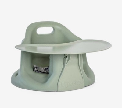 Upseat   The Original Ergonomic Baby Floor & Booster Seat with Tray, Sage 
