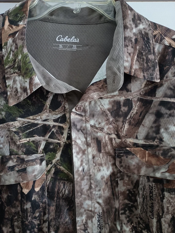New Cabela's Zonz Woodlands Camo Hunting Long Sleeve Button Up Shirt - Men's XL - Image 3 of 4