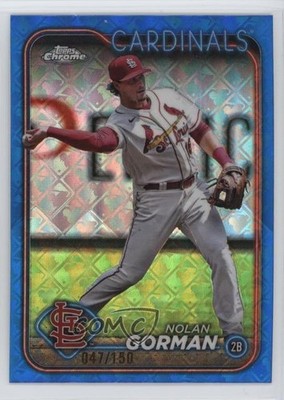 2024 Topps Chrome Logofractor Edition Blue Refractor /150 Nolan Gorman #97 1d4b