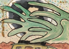 Silver Ball, Barge, and Trees : 1930 : Arthur Dove : Archival Art Print