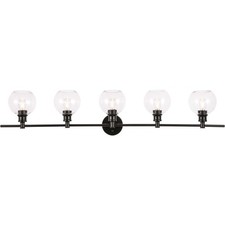 Living District LD2326BK Collier 5 Light 47 inch Black Wall sconce Wall Light