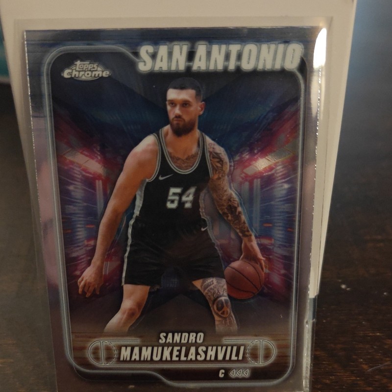 2024-25 Topps Chrome Sandro Mamukelashvili #186 Base San Antonio Spurs NBA