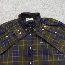 Barbour Shirt Mens Small Green Blue Tailored ...