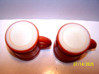 PAIR (2) of Anchor Hocking Fire King Vintage Barrel Milk Glass Mug Burnt Orange  — photo 9