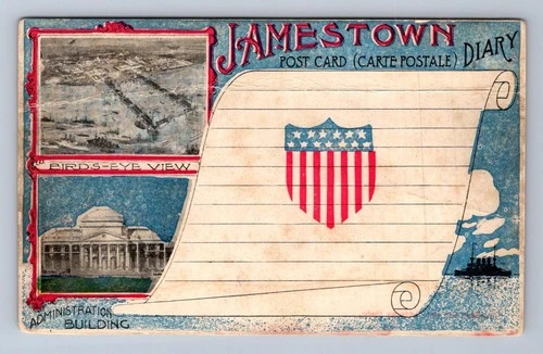 JAMESTOWN EXPOSITION DIARY MULTI-VIEW POSTCARD (1907)