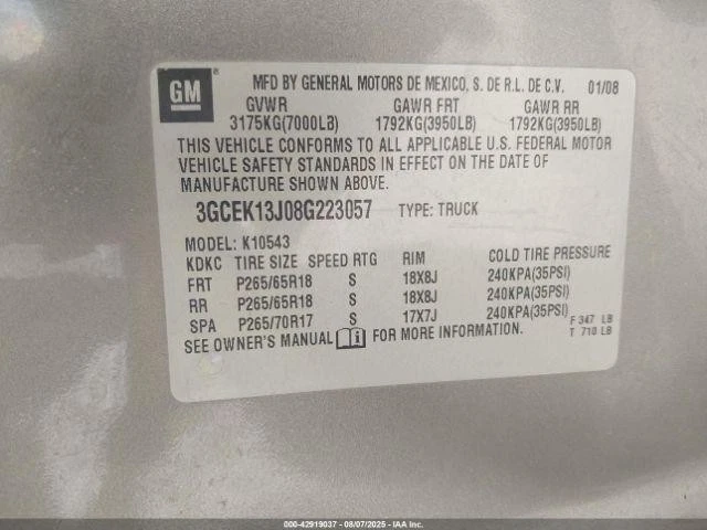 Used Front Left Door Interior Trim Panel fits: 2008 Chevrolet Silverado 1500 pic - Изображение 3 из 4