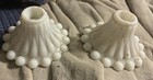 Vtg White Milk Glass Candle Holders (Pair) — photo 2