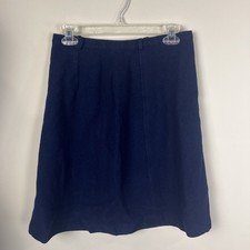 Vintage Skirt Navy Skirt 100 Wool Union Made Label Small
