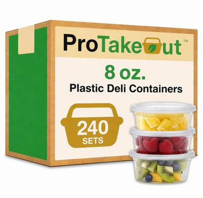Heavy Duty 8oz PP Deli Container 240 pcs (lid and cup)(24/20)