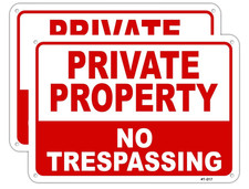 Large No Trespassing Signs Private Property Metal 10X14 Aluminum UV Ink Printing