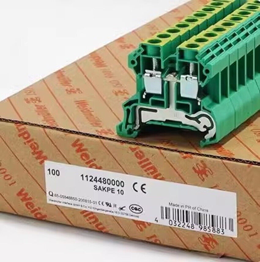 100pcs/box new SAKPE 10 yellow-green ground terminal blocks 1124480000 #hj