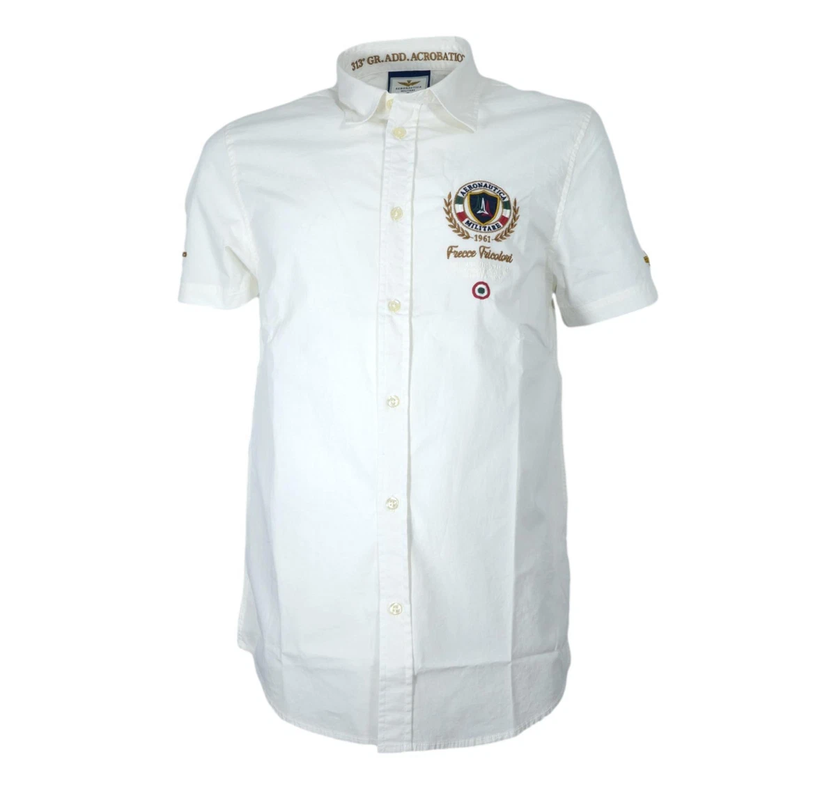 Camicia Uomo Militare Aeronautica Cotone Manica Lunga Bottoni E Tasche 1111710