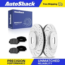 Front Drilled Slotted Brake Rotors Premium Ceramic Pads for Honda CR-V