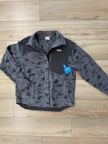 Columbia PFG Mujer Negro Snap Sudadera con Capucha Chaqueta Atlética L Grande Marea Polar Nueva con Etiquetas - Imagen 2 de 5