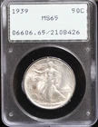 1939 WALKING LIBERTY HALF DOLLAR PCGS MS65 ~ PCGS Old Rattler Holder ~ W/Video