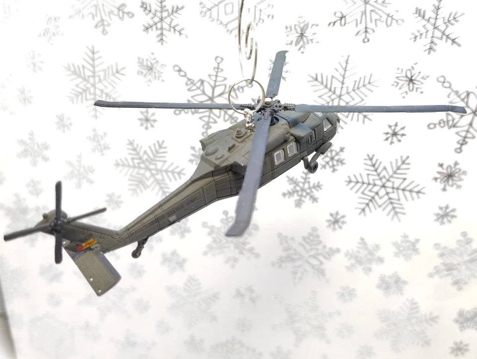 Sikorsky UH-60 Black Hawk US Army Helicopter Custom Christmas Ornament  War Gift - Image 3 of 4