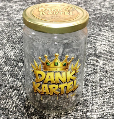 Dank Kartel Brand collectible Large round Glass Dispensary Storage Stash Jar