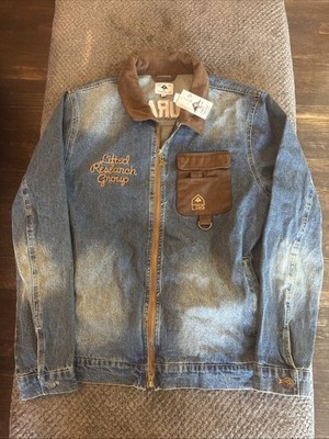 NWT LRG Lifted Research Group  Denim Jacket Zip Up Naturalist Men s Large