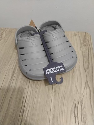 Shark Boy's Rugged Clog Shoes Gray Eva Molded, Size 1