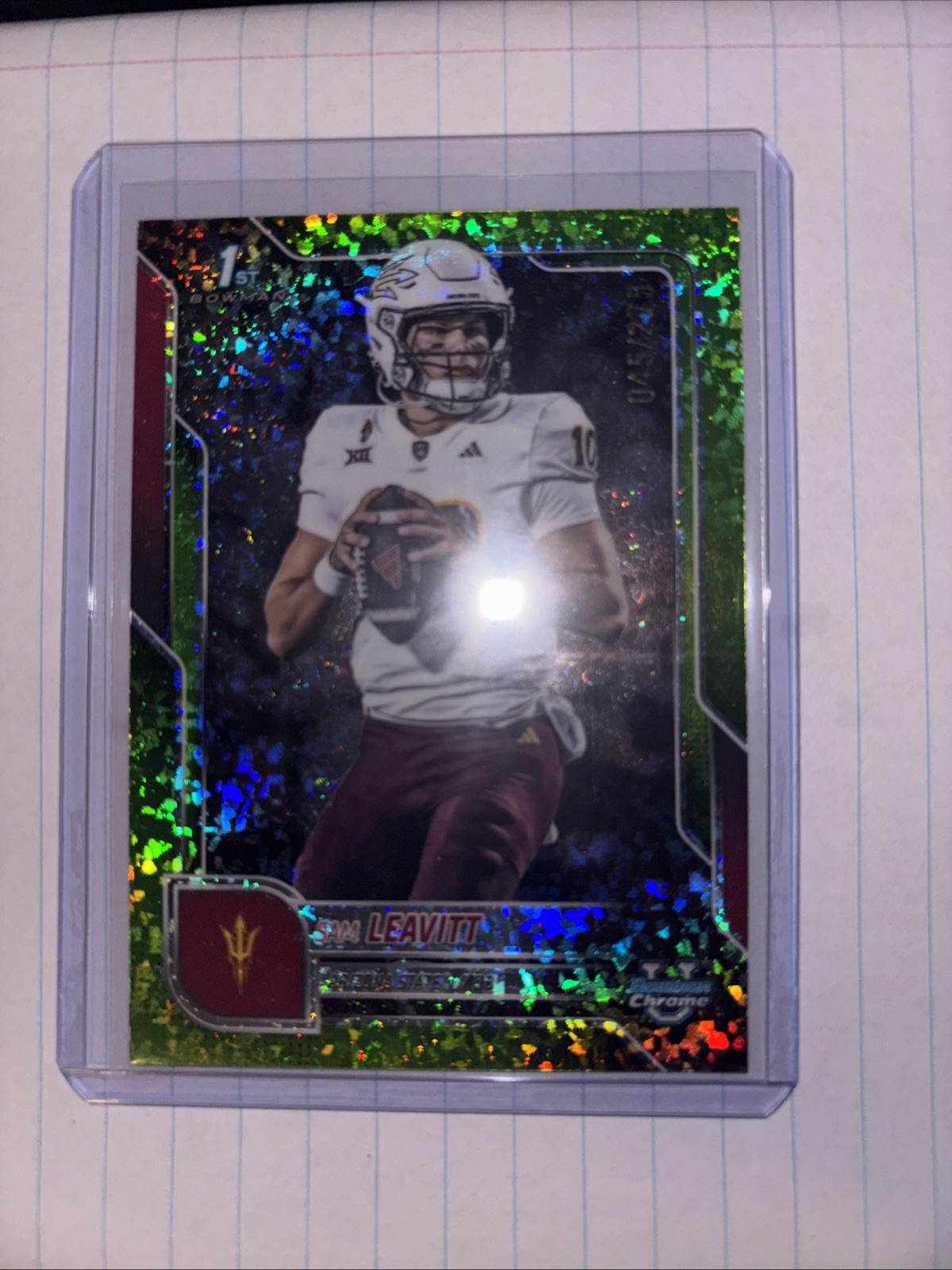 2025 Bowman University Chrome - Sam Leavitt #195 Lime Green Refractor /275 (RC)