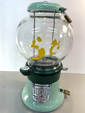 1930's Green Porcelain Cast Iron Columbus Peanut Gumball Machine