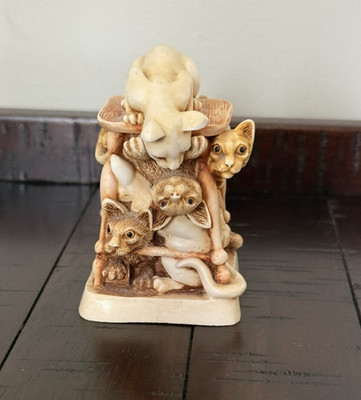 Harmony Kingdom Cats Tony's Tabbies Trinket Box 1997 Collectible Figurine Vtg 3''