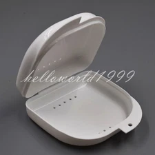 Dental Orthodontic Retainer Denture Storage Case Box Mouthguard Container White