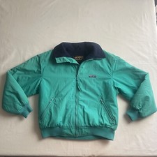 Vintage Eddie Bauer Bomber Jacket M 90s Windfoil USA Made Blue Zip