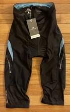 NWT MY KILOMETER Padded Cycling Black Knee Length Shorts XS