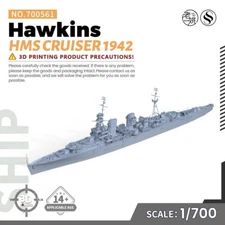 SSMODEL SSC700561 1/700 Military Model Kit HMS Hawkins Cruiser 1942