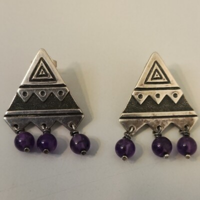 J Avery Ohrhänger Silber Südwesten Amethyst Ohrhänger