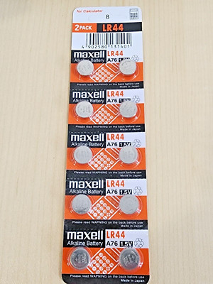 10 x LR44 Maxell A76 L1154 AG13 357 New Alkaline 1.5v Battery Expire 2032