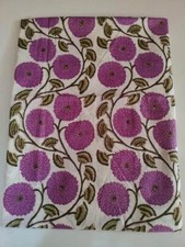 Indian 100% Cotton Hand Block Natural Sanganeri Floral Print Fabric 25 Yard