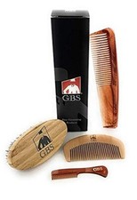 G.B.S Premium Beard and Facial Grooming Set- Wood Brush, Beard Comb  Combs
