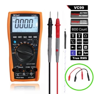 VC99 6000 Multimètre numérique Ture-RMS DMM AC DC Résistance à la capacité du voltmètre