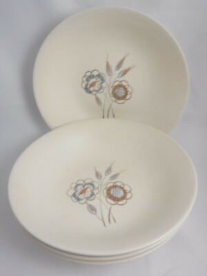 4 Vintage Poole Pottery England Trudiana Soup Bowls   