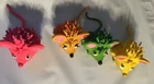 Lanco Spanish Latex Spiny Value Pack Mice 2" Dog Toy Lot of four - Colors vary
