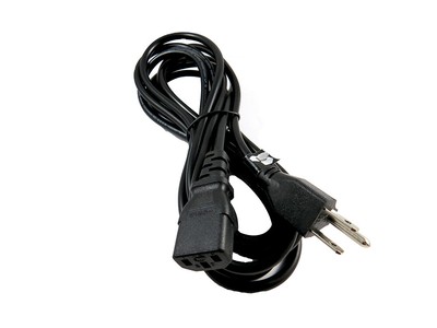 6 Ft 3-Prong Extension Power Cord - IEC C13 Connector - For Monitors, TVs, PCs