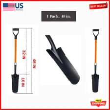 Drain Spade Teeth Shovel Multi-Purpose Metal Blade Shovel 48 In. Durable Handle