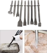 9Pcs/Lot Pneumatic Air Hammer Punch Chipping Bits Chisel 0.39In Shank Tools Set