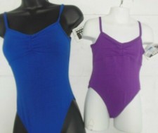 EMPIRE LINE SEAMED CAMISOLE LEOTARD child sizes 4 colors cotton spandex vback